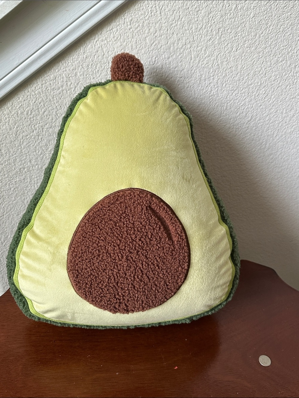 Plush Avocado Accent Pillow - Green & Brown
